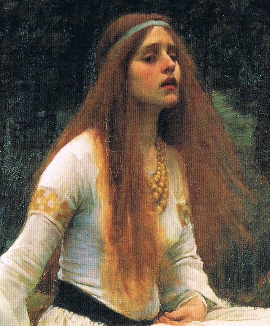 The Lady of Shalott (detail-top), vintage artwork by John William Waterhouse, 12x8" (A4) Poster