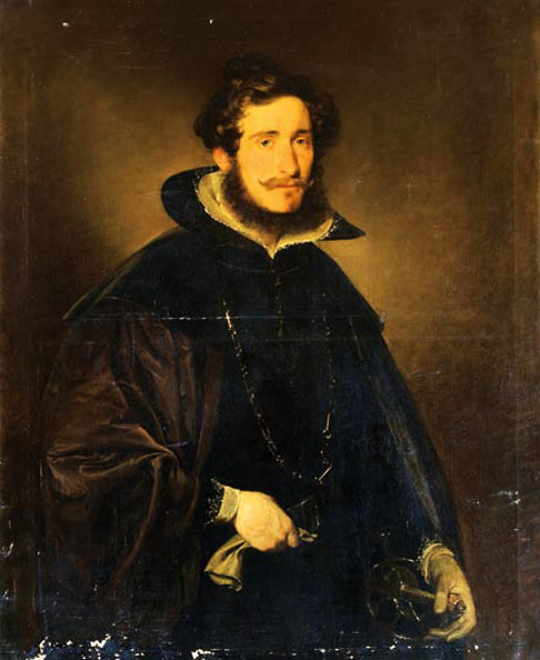 Count Janos Waldstein in a Spanish costume, vintage artwork by Friedrich von Amerling, A3 (16x12") Poster Print