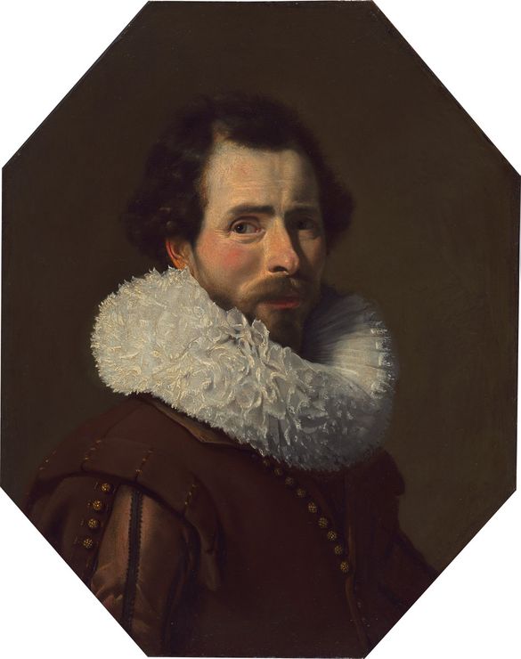 Portrait of a Gentleman Wearing a Fancy Ruff, vintage artwork by Thomas de Keyser, 12x8" (A4) Poster