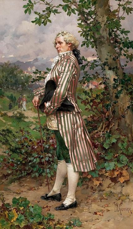 Afternoon Walk, vintage artwork by Frederik Henrdik Kaemmerer, 12x8" (A4) Poster