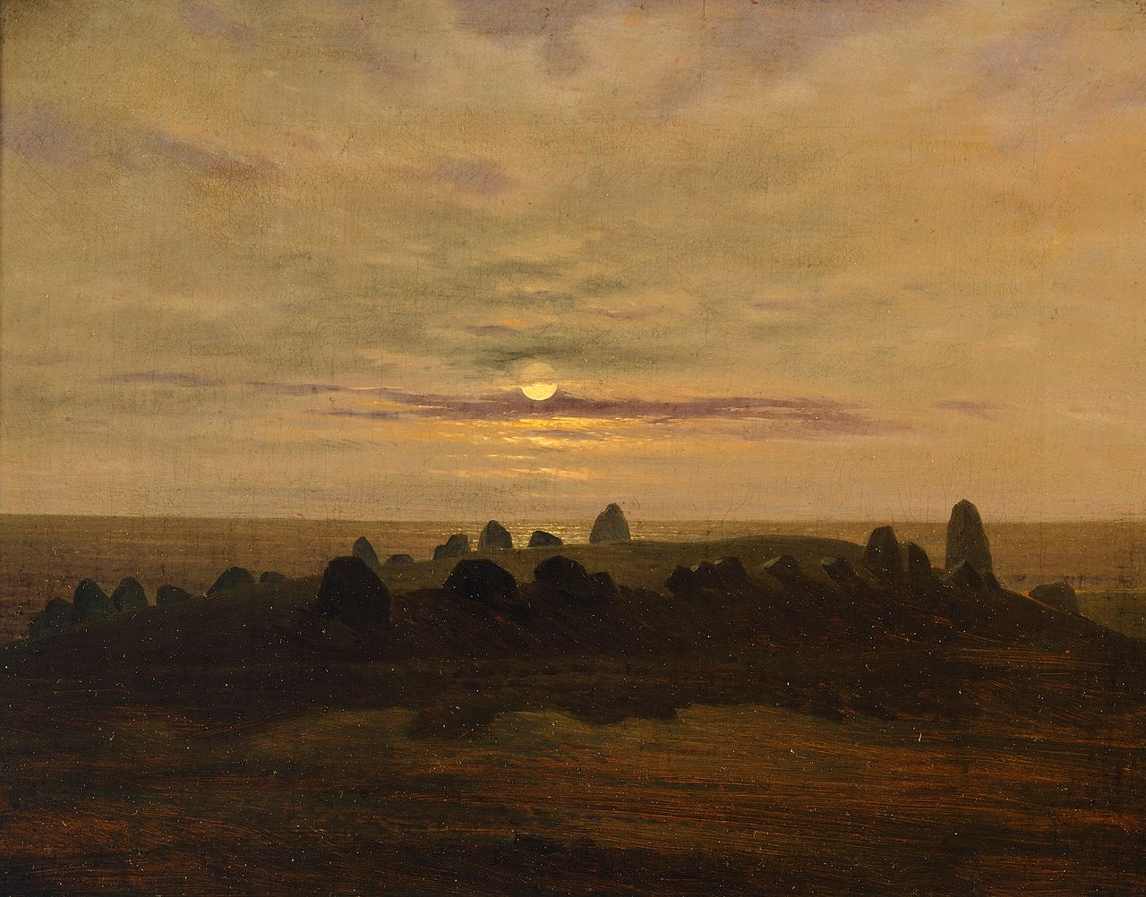 Stone Age Stronghold at Nobbin, vintage artwork by Carl Gustav Carus, A3 (16x12") Poster Print