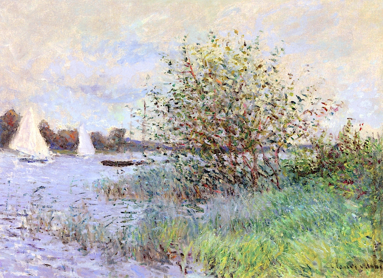Banks of the Seine near Argenteuil, vintage artwork by Claude Monet, 12x8" (A4) Poster
