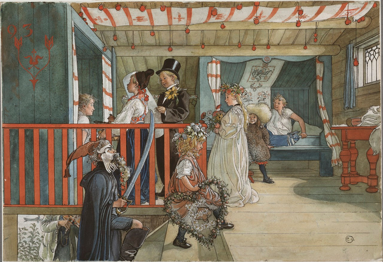 A Day of Celebration, vintage artwork by Carl Larsson, 12x8" (A4) Poster
