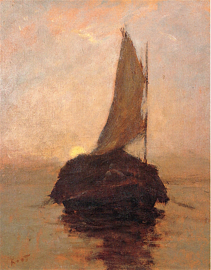 Hayboat at Sunset by Frederick W. Kost,A3(16x12")Poster