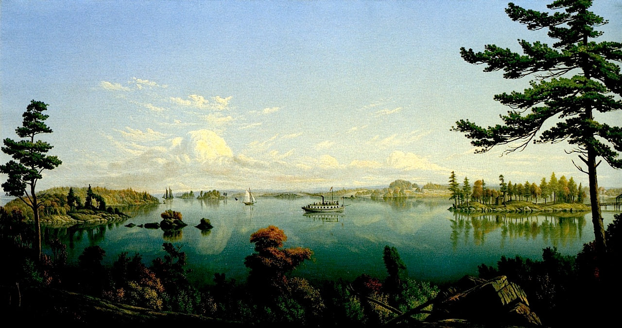 Pleasure Boats on a Lake by Levi Wells Prentice,A3(16x12")Poster