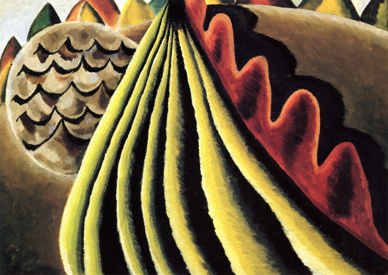 Fields of Grain as Seen from Train, vintage artwork by Arthur Dove, 12x8" (A4) Poster