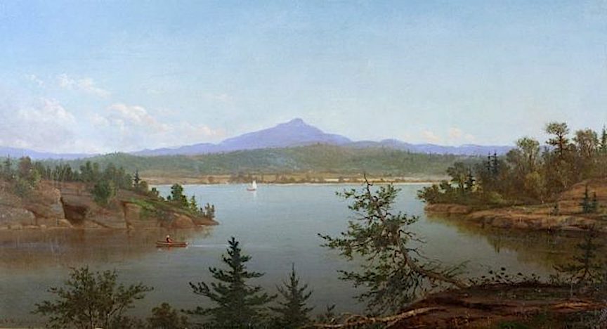 Lake in the Mountains, vintage artwork by Daniel Folger Bigelow, 12x8" (A4) Poster