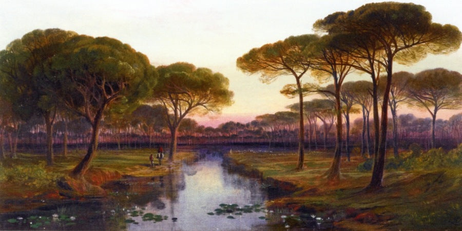 The Pineta, Ravenna, vintage artwork by Edward Lear, A3 (16x12") Poster Print