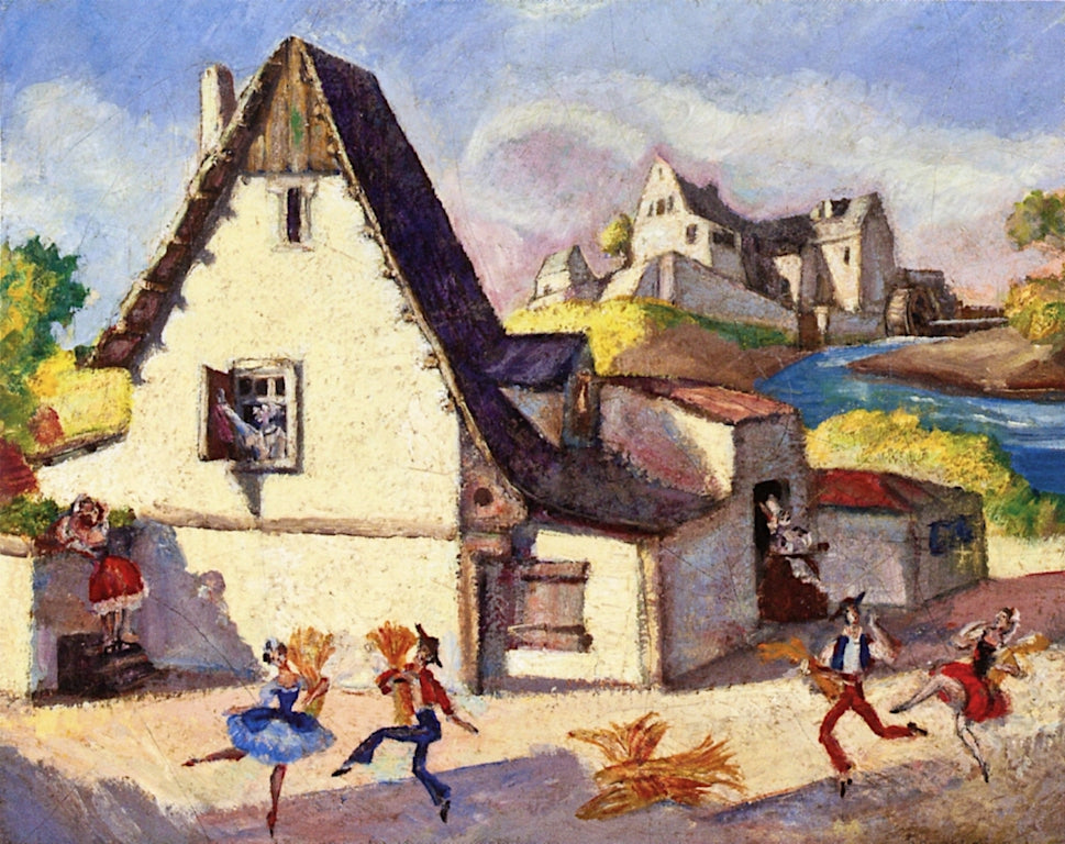 for 'La fille mal gardée' Act 1, Scene 2 by Sergei Sudeikin,16x12(A3) Poster