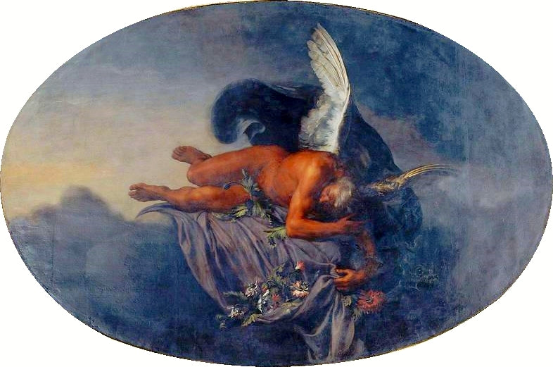 Gallery of Apollo - Evening, vintage artwork by Charles Le Brun, 12x8" (A4) Poster