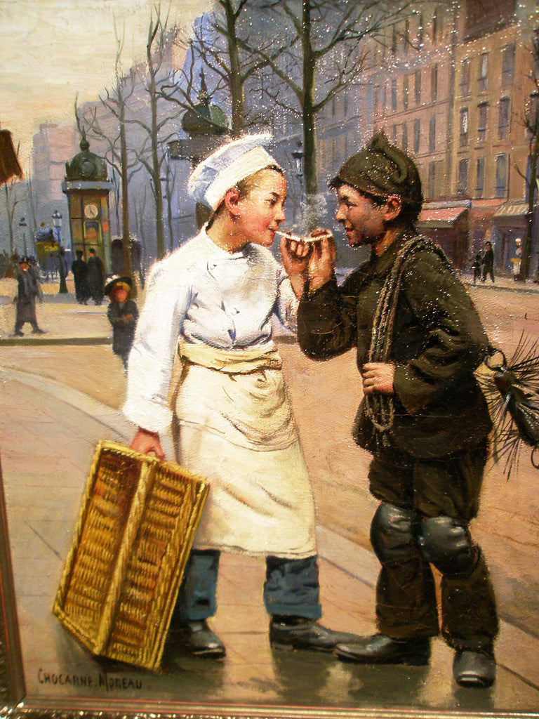 Baker's Boy and Chimney Sweep, vintage artwork by Paul-Charles Chocarne-Moreau, 12x8" (A4) Poster
