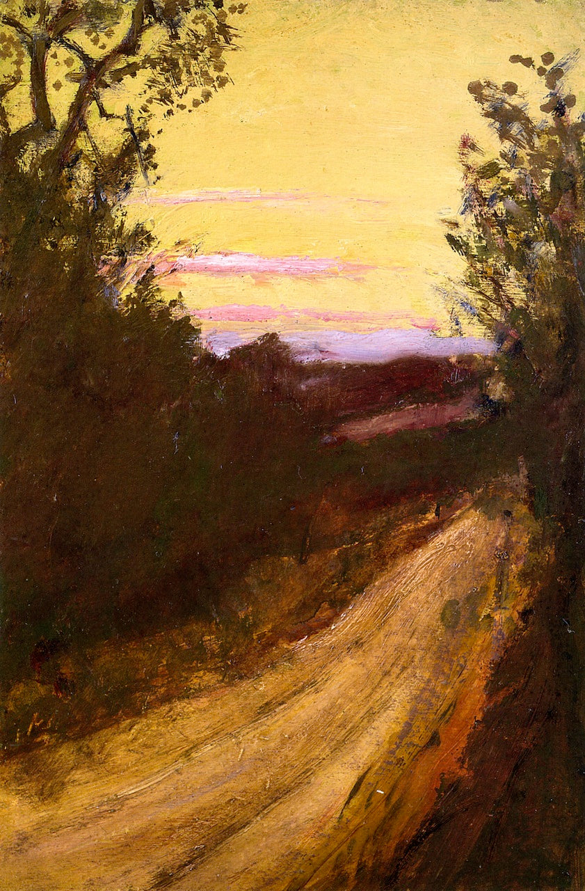 Sunset Road, vintage artwork by Henry Prellwitz, 12x8" (A4) Poster