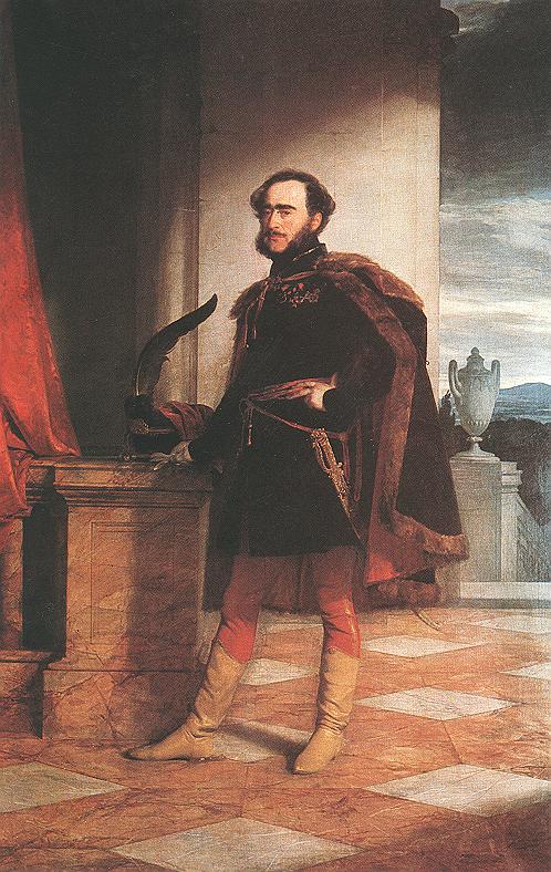 Portrait of Count István Szechenyi, vintage artwork by Friedrich von Amerling, A3 (16x12") Poster Print