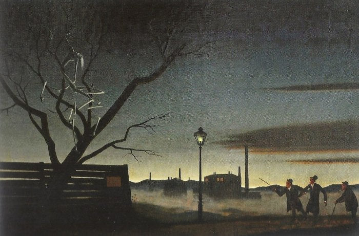 The Late Night Specter And The Drunkards, vintage artwork by Franz Sedlacek, 12x8" (A4) Poster