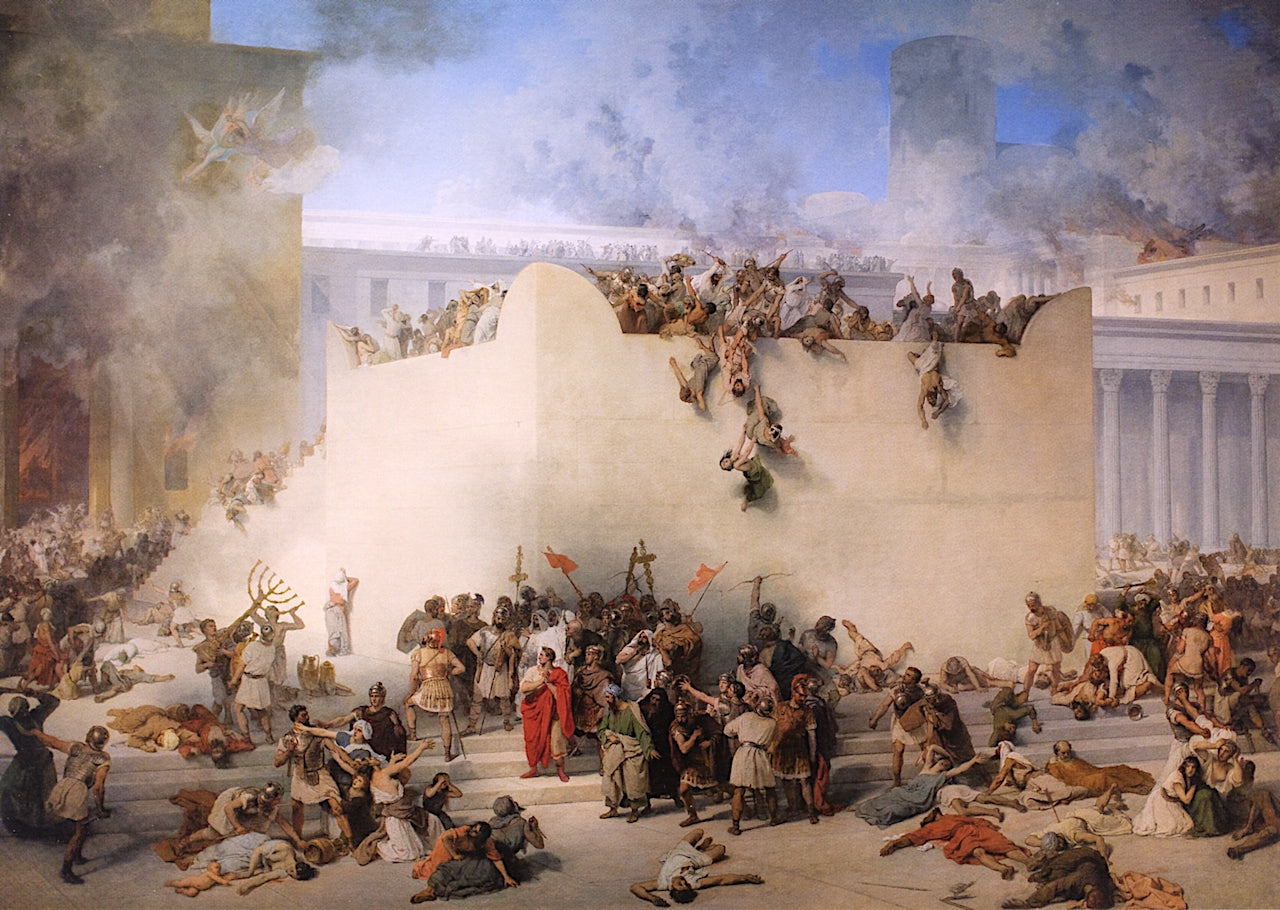 Destruction of Temple of Jerusalem, vintage artwork by Francesco Paolo Hayez, A3 (16x12") Poster Print