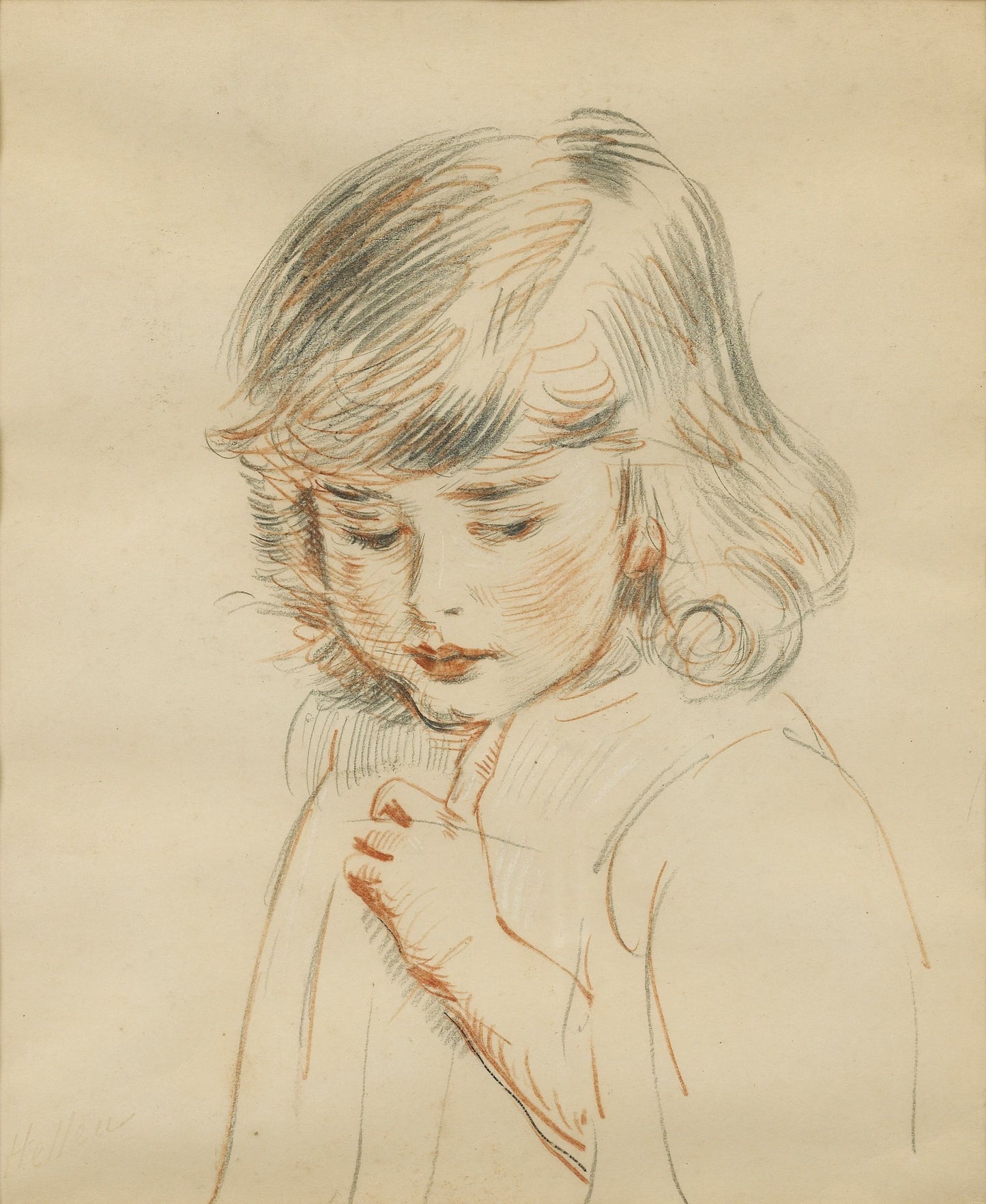 The Bust of Ellen by Paul Cesar Helleu,A3(16x12")Poster