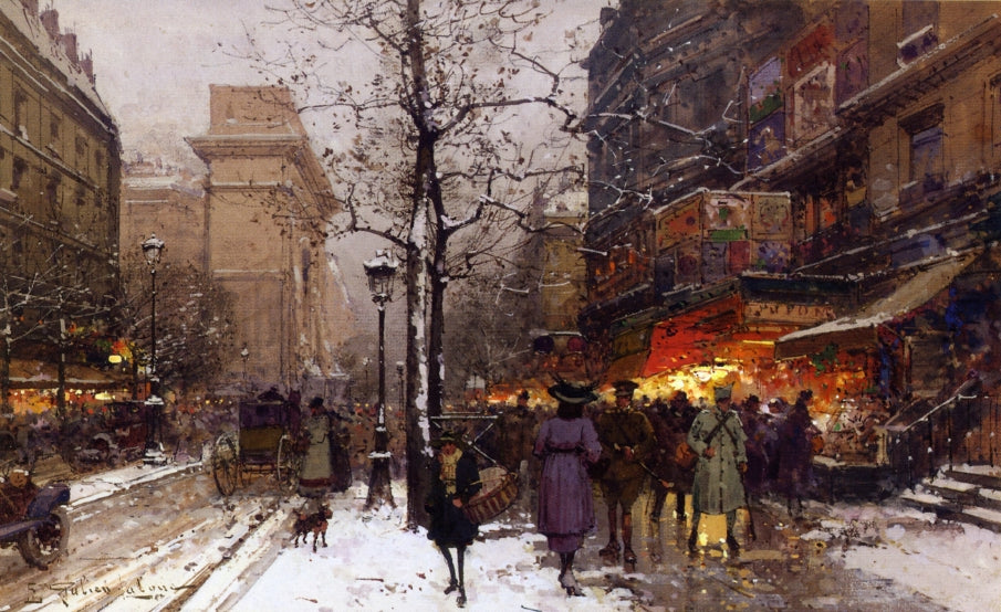 Porte Saint Denis by Eugene Galien-Laloue,A3(16x12")Poster