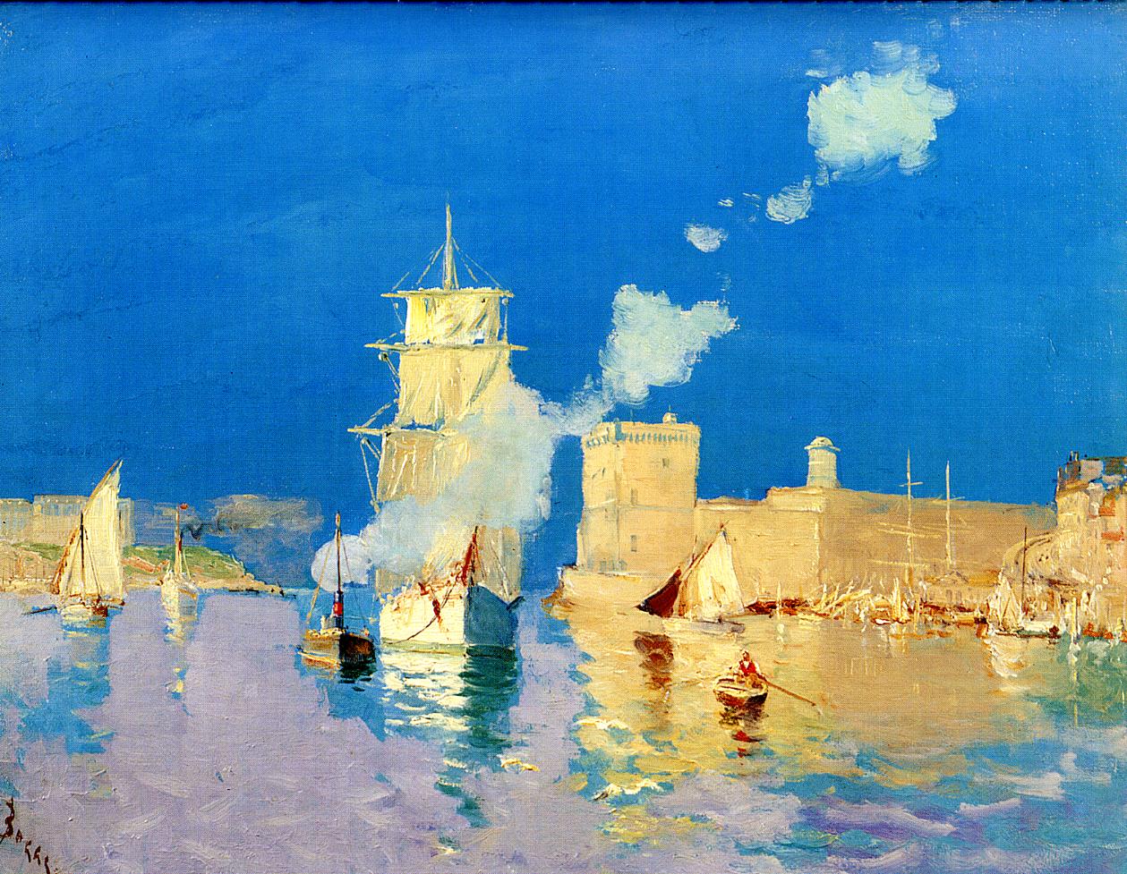 Entering the Port of Marseilles, vintage artwork by Frank Myers Boggs, 12x8" (A4) Poster