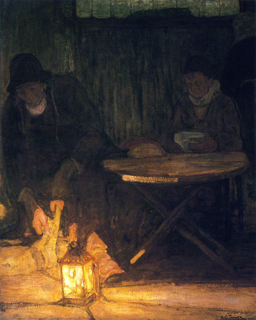 Etaples Fisher Folk, vintage artwork by Henry Ossawa Tanner, 12x8" (A4) Poster