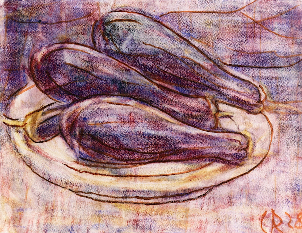 Eggplant, vintage artwork by Christian Rohlfs, 12x8" (A4) Poster