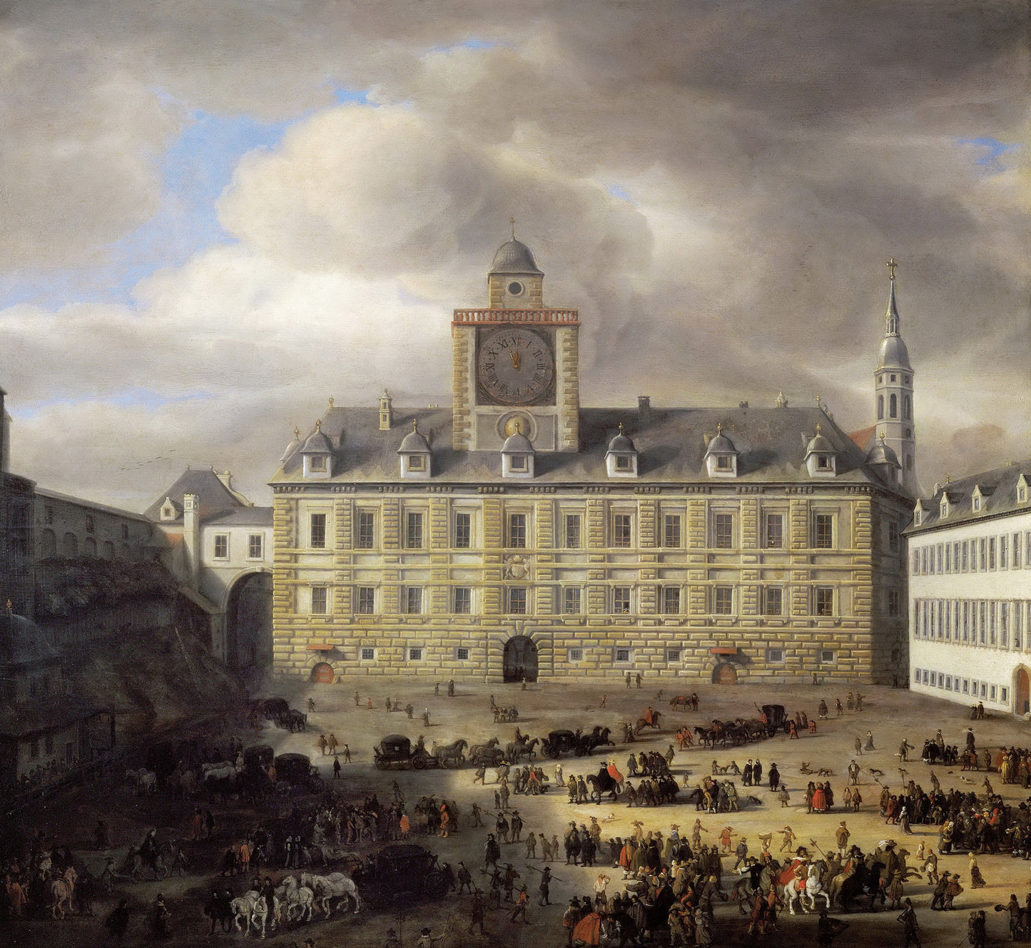 The Innere Burgplatz in Vienna, vintage artwork by Samuel van Hoogstraeten, 12x8" (A4) Poster