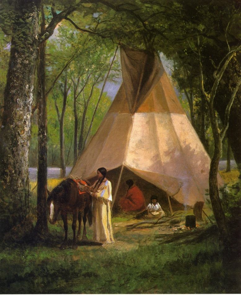 The Wigwam, vintage artwork by William de la Montagne Cary, 12x8" (A4) Poster