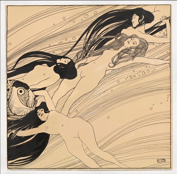 Fishblood by Gustav Klimt,A3(16x12")Poster