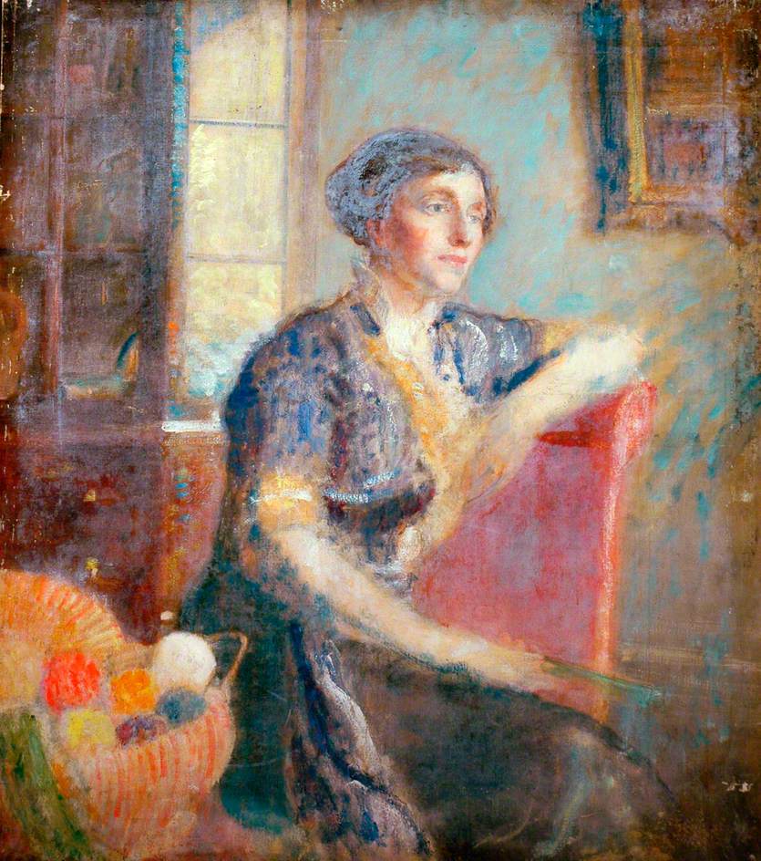 Mrs Lousada, Painted at Her House, vintage artwork by Ambrose McEvoy, 12x8" (A4) Poster