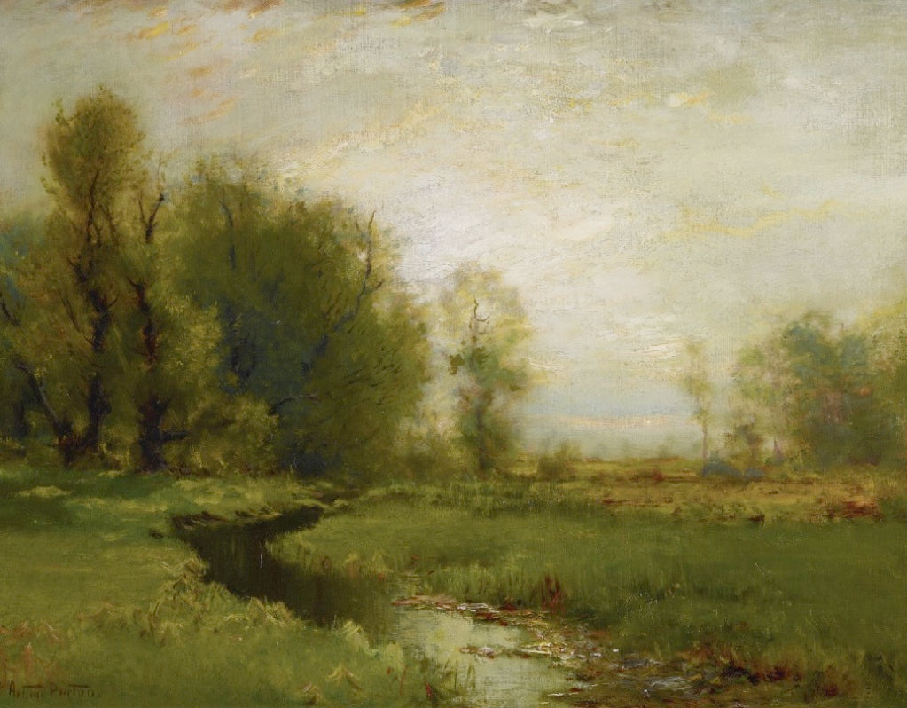 A Stream Through the Meadow, vintage artwork by Arthur Parton, 12x8" (A4) Poster