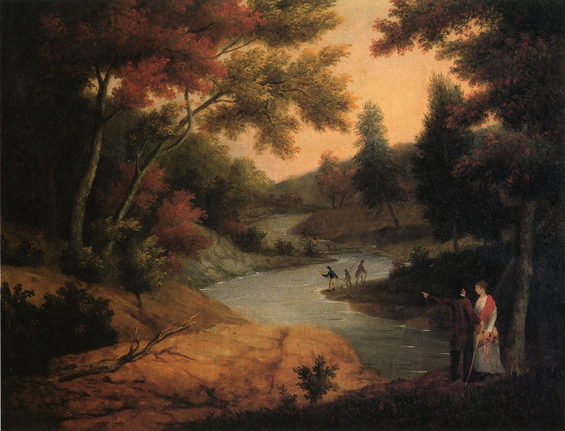 View on the Wissahickon, vintage artwork by James Peale, 12x8" (A4) Poster