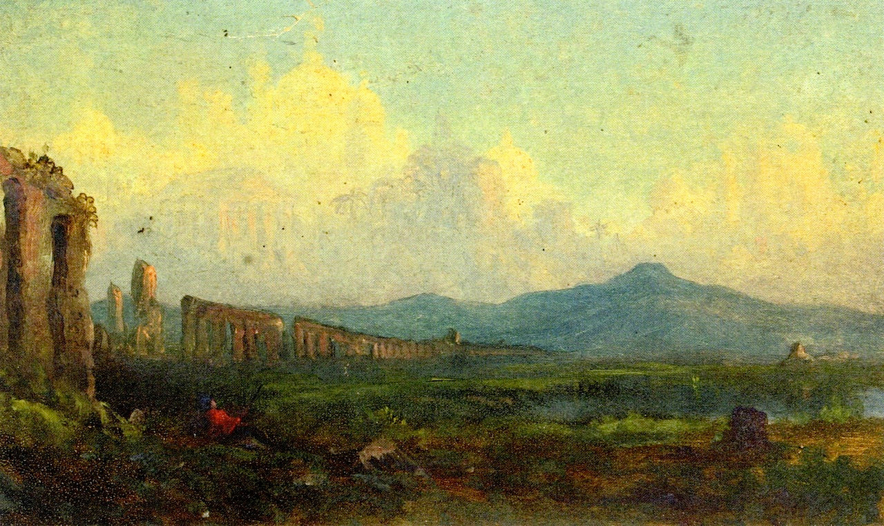 Ruins of the Roman Aqueduct, vintage artwork by Christopher Pearse Cranch, A3 (16x12") Poster Print