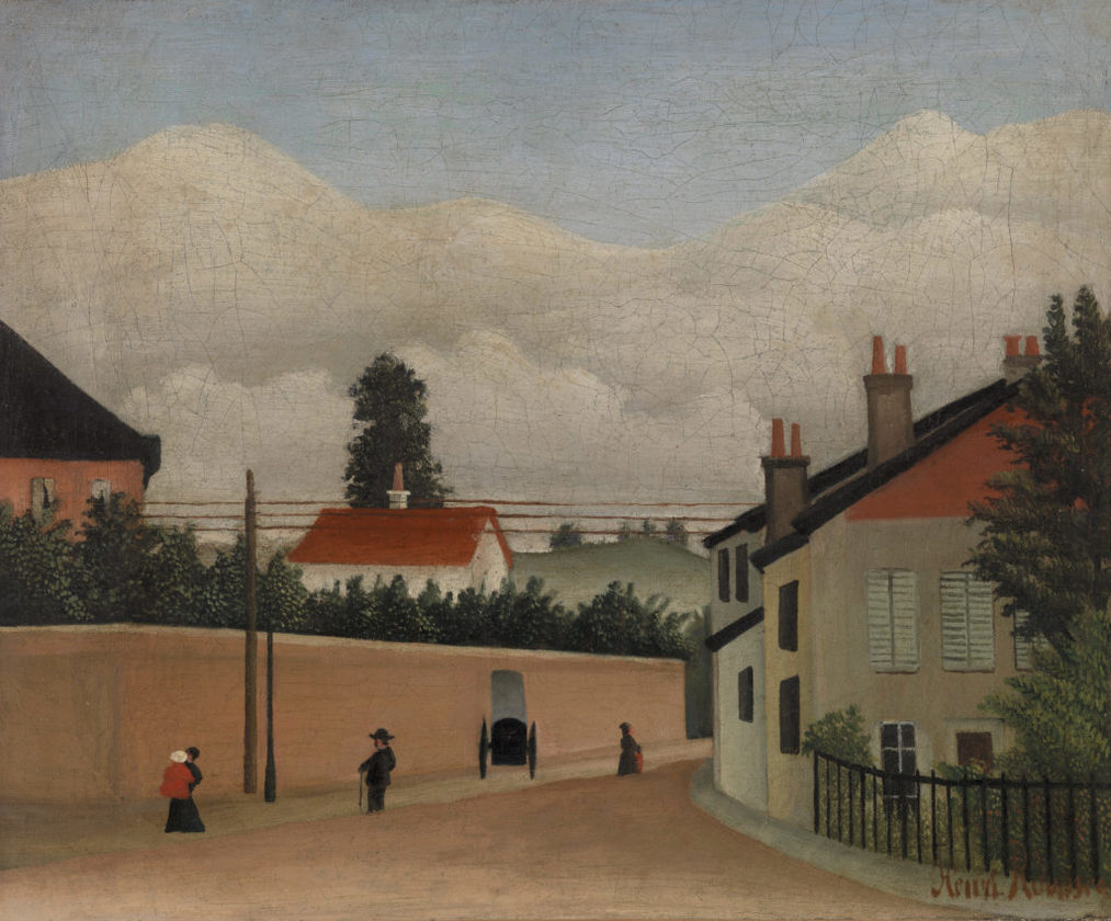 Outskirts of Paris, vintage artwork by Henri Rousseau, 12x8" (A4) Poster
