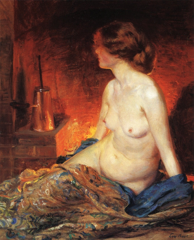 By the Fireside by Guy Orlando Rose,A3(16x12")Poster