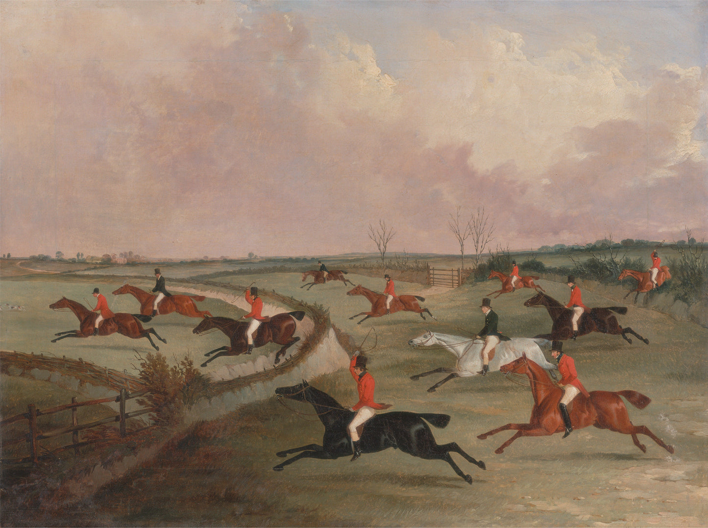 The Quorn Hunt in Full Cry, vintage artwork by John Dalby , A3 (16x12") Poster Print