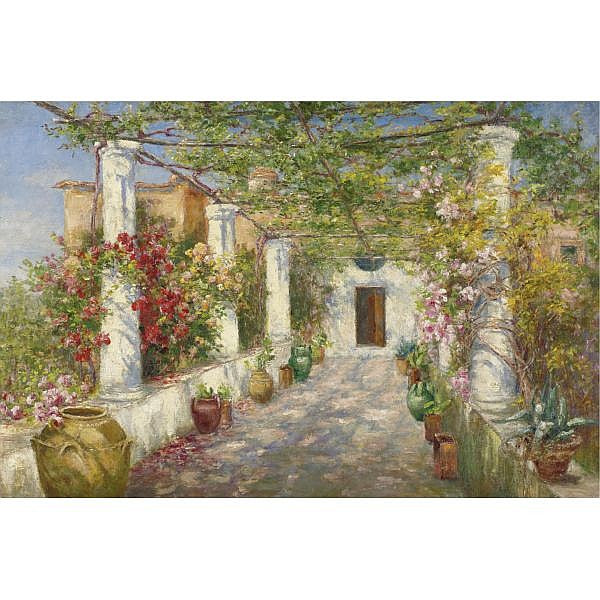 The Floral Trellis, vintage artwork by Harriet Bowdoin, 12x8" (A4) Poster