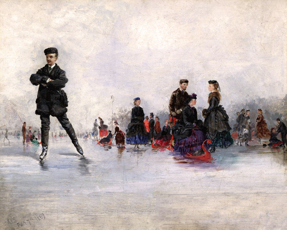 The Skating Party, vintage artwork by Conrad Wise Chapman, 12x8" (A4) Poster