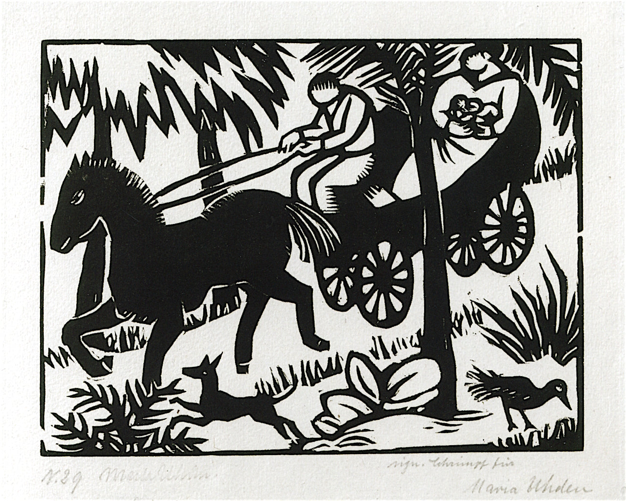 The Drive, vintage artwork by Maria Uhden, 12x8" (A4) Poster