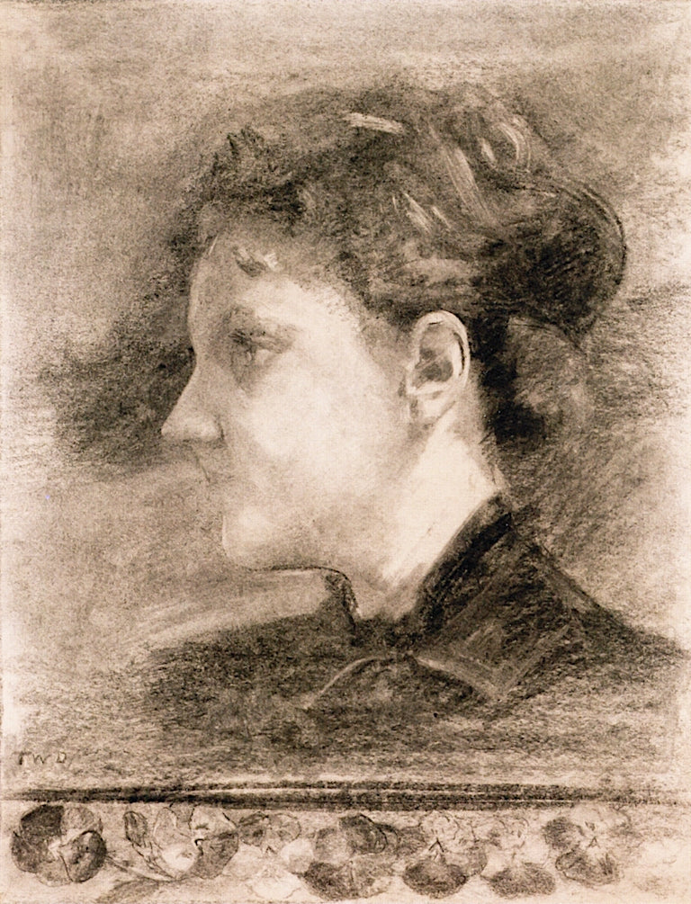 Portrait of Pansy Cotton (Marietta Benedict Cotton), vintage artwork by Thomas Wilmer Dewing, 12x8" (A4) Poster