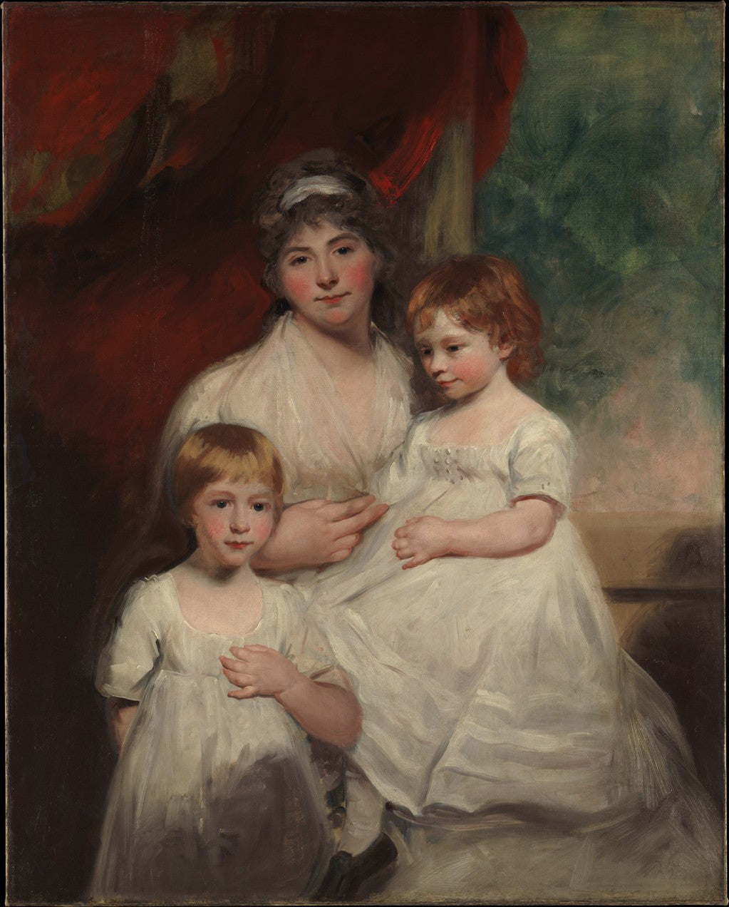 Mrs John Garden and Her Children, vintage artwork by John Hoppner, 12x8" (A4) Poster