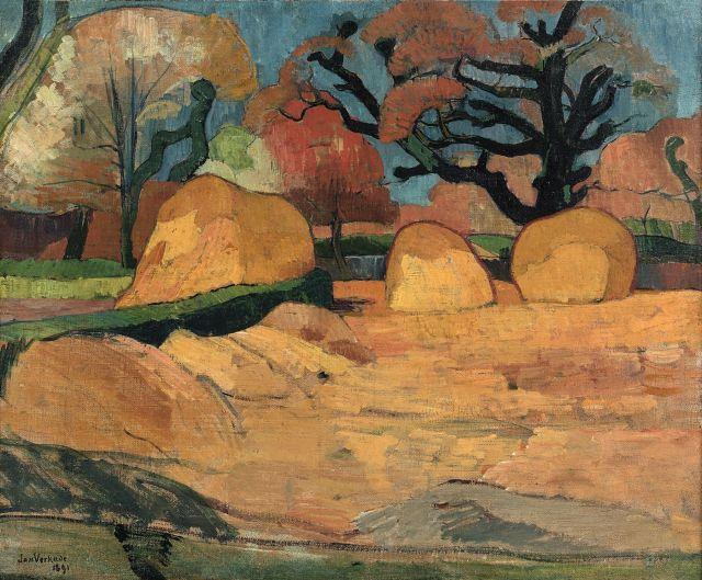 Landscape with Haystacks by Jan Verkade,A3(16x12")Poster