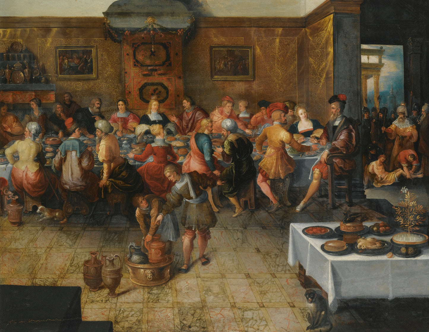 The Parable of the Wedding Feast, vintage artwork by Frans Francken the Younger, 12x8" (A4) Poster