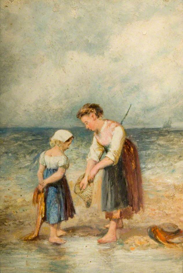 The Young Shrimpers, vintage artwork by William Knight Keeling, A3 (16x12") Poster Print