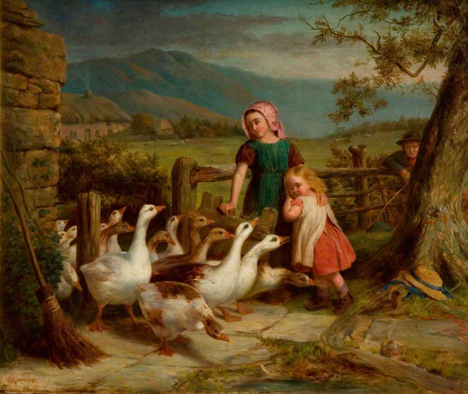 Preparing for Christmas, vintage artwork by William Bromley, III, A3 (16x12") Poster Print