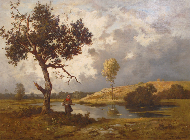 Landscape near Barbizon, vintage artwork by Leon Richet, 12x8" (A4) Poster