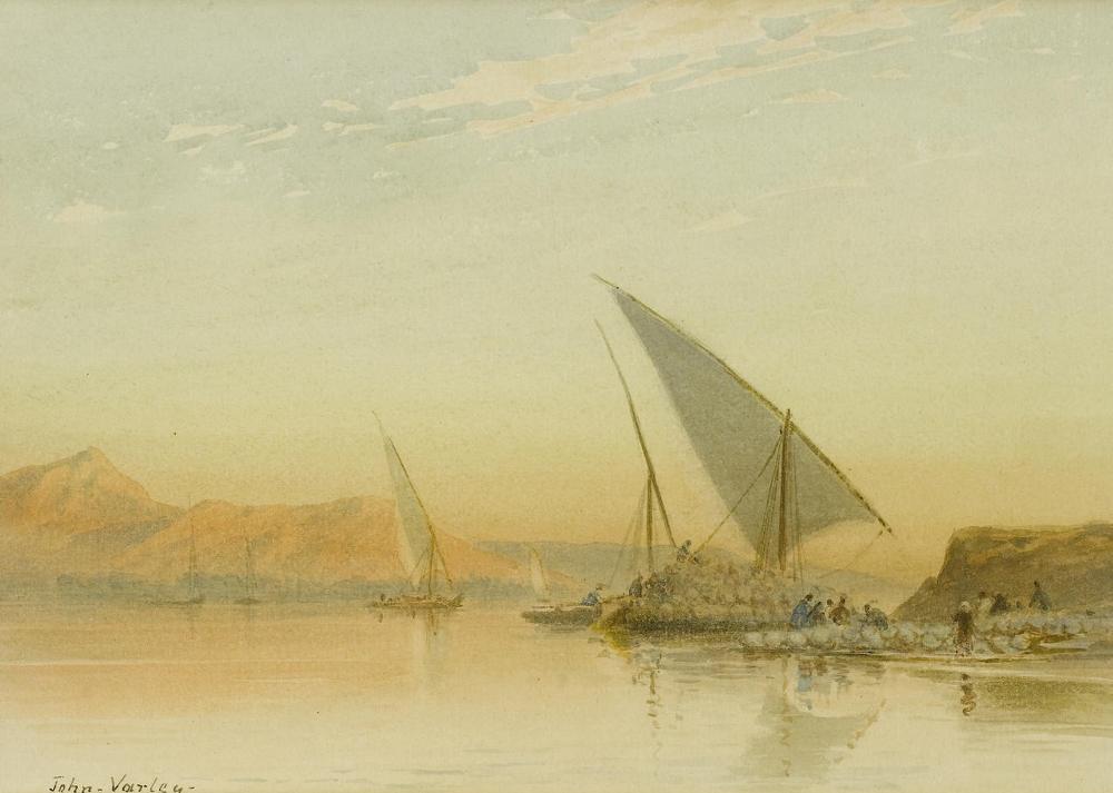 On the Nile at Keneh, vintage artwork by John Varley the Younger, 12x8" (A4) Poster