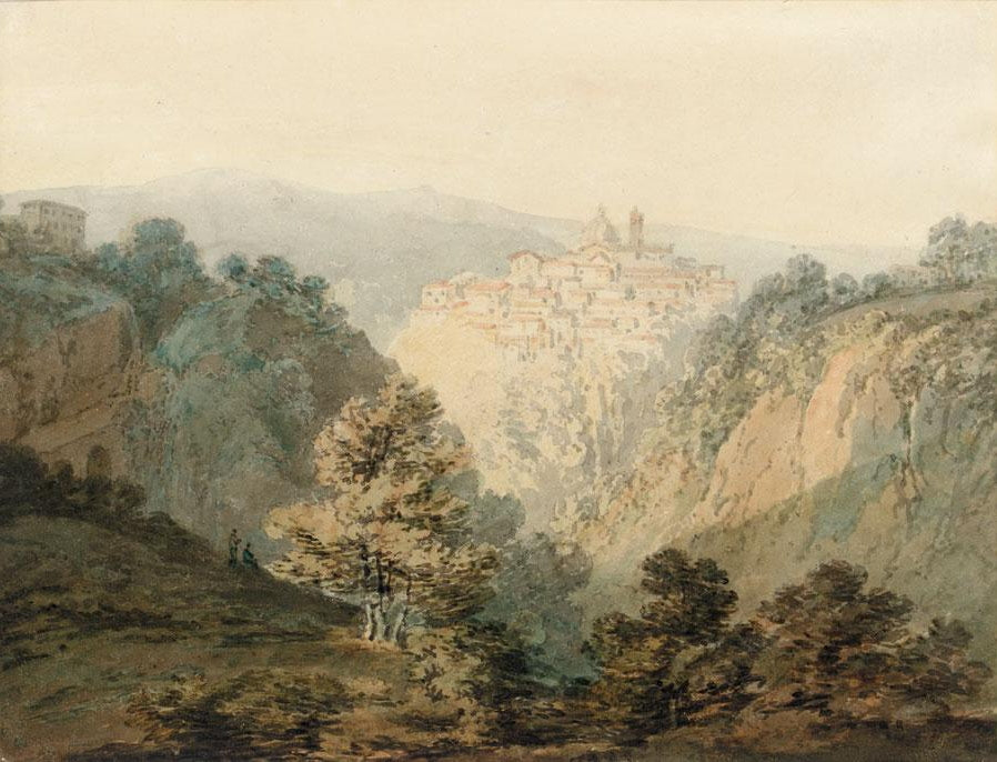 Ariccia, near Rome, vintage artwork by Joseph Mallord William Turner, 12x8" (A4) Poster