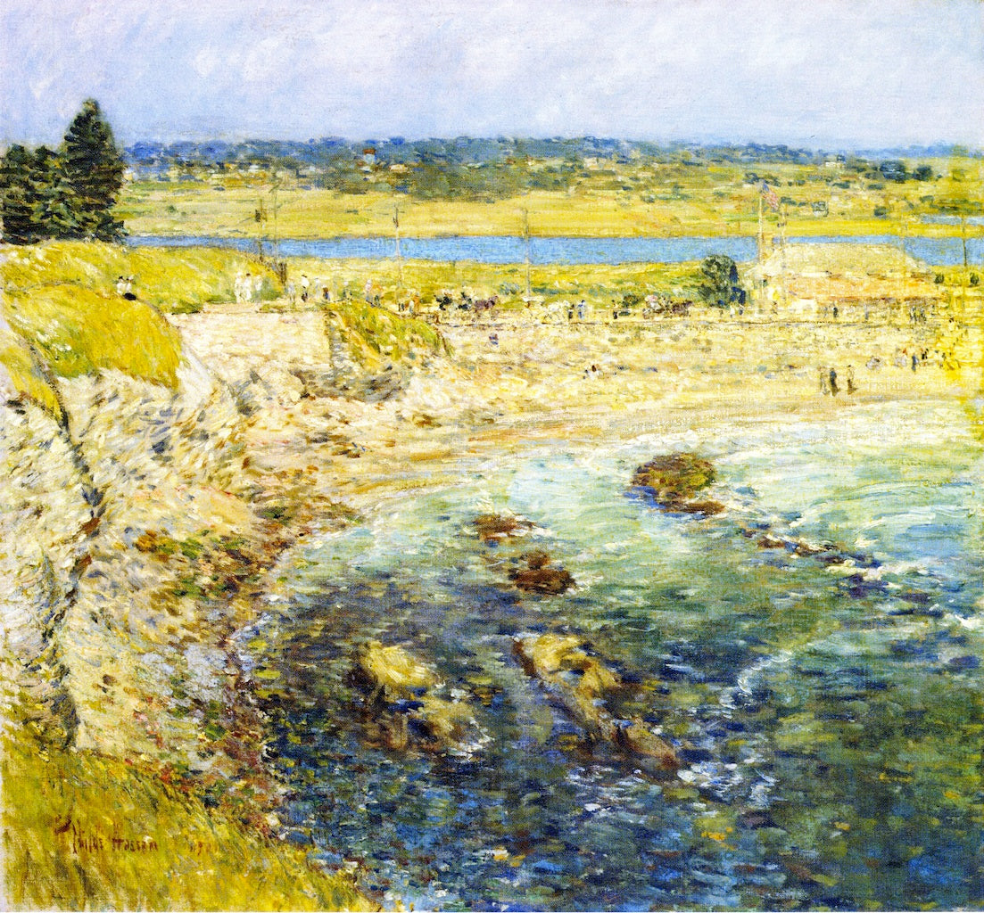 Bailey's Beach, Newport, Rhode Island, vintage artwork by Childe Hassam, 12x8" (A4) Poster