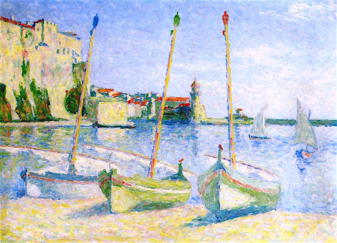 Boats at Collioure by Achille Lauge,A3(16x12")Poster