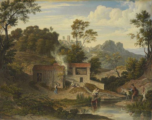 Brick Hut near Olevano, vintage artwork by Joseph Anton Koch, 12x8" (A4) Poster