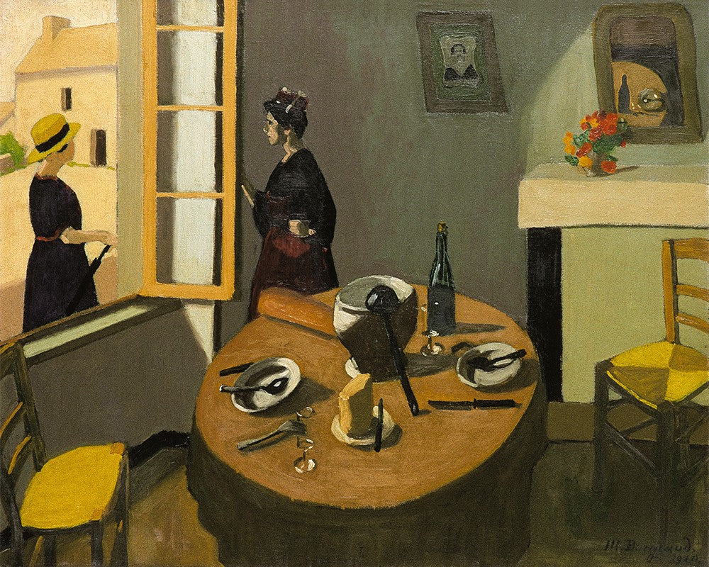 Dinner, vintage artwork by Marius Borgeaud, 12x8" (A4) Poster